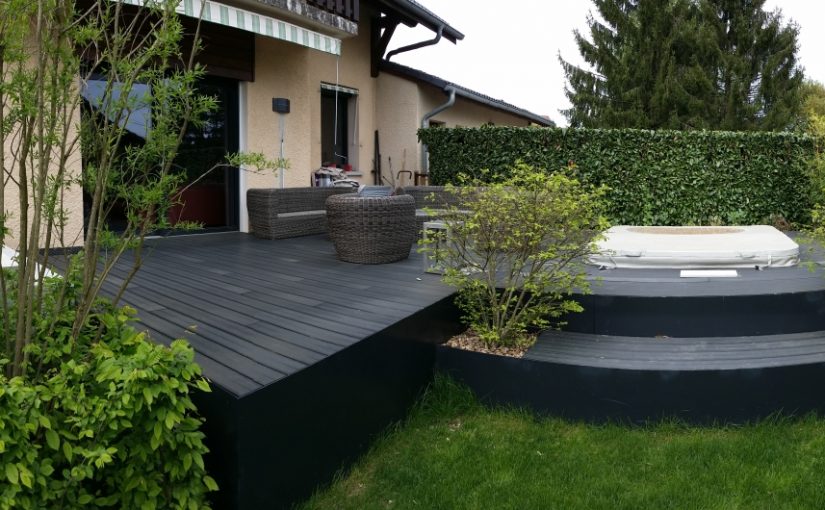 Plancher en lames composites