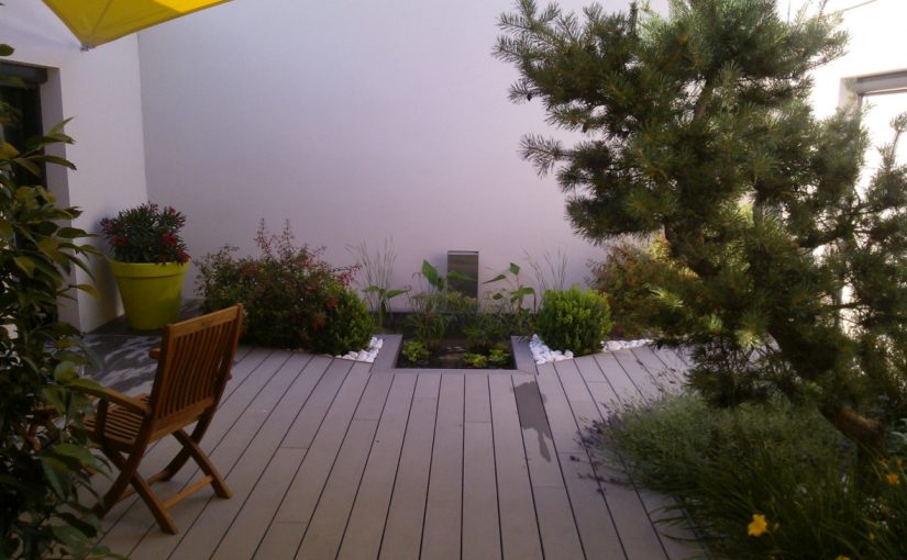 Terrasse en plancher composite